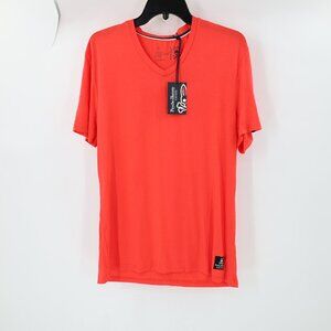 NWT Psycho Bunny T-Shirt Men's Medium V-Neck Modal Blend Short Sleeve Poppy Red